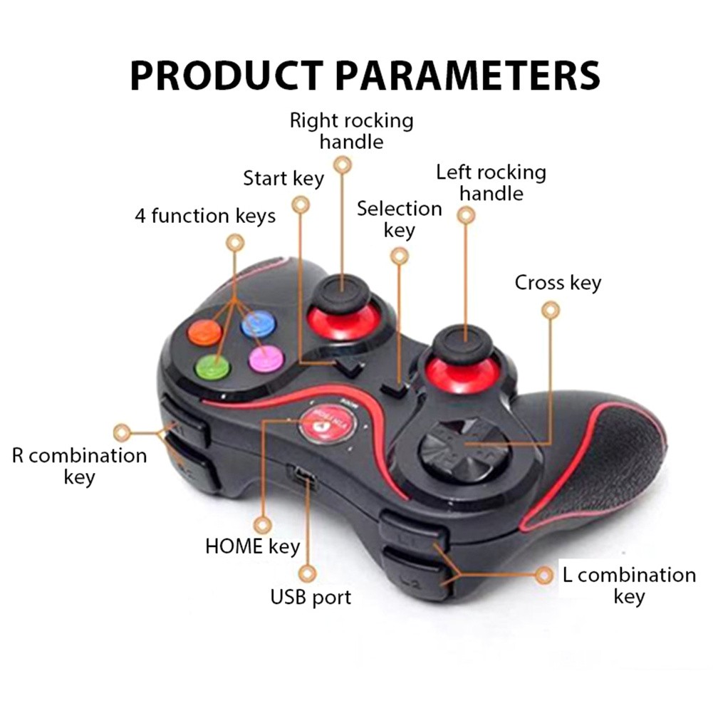 ❁rondaful❁Wireless Bluetooth Gamepad Game Controller Joystick Hand Travel Artifact for iPhone Android PS3 PC Laptop