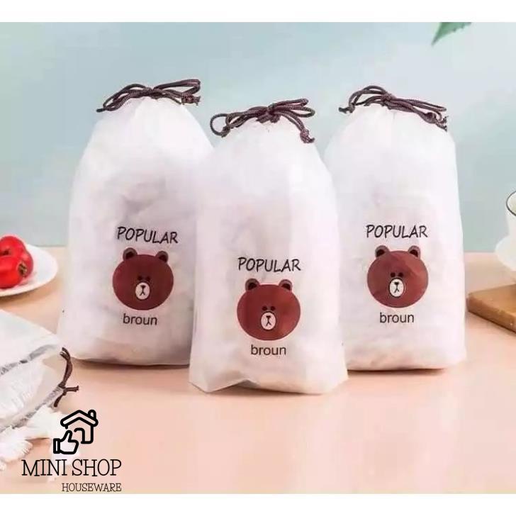 Set 100 Màng Bọc Thực Phẩm Túi Đựng Hình Gấu