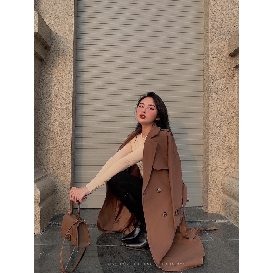 Áo măng to ( Manto ) dáng dài cổ 2 ve kèm đai chất kaki dày dặn hàng QC cao cấp loại 1 - Ảnh chính chủ Ngô Huyền Trang | BigBuy360 - bigbuy360.vn