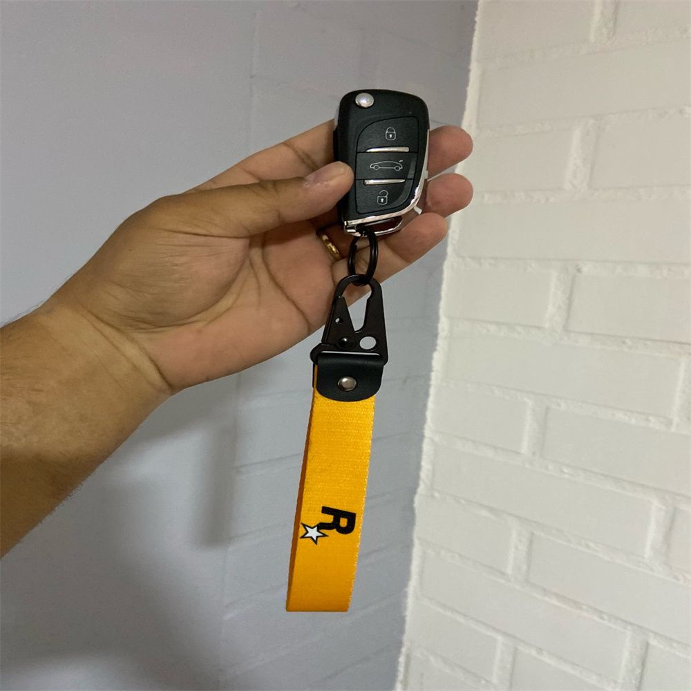 Móc khóa có dây in họa tiết GTA5 GTA RockStar JDM làm từ nylon tùy chọn màu sắc