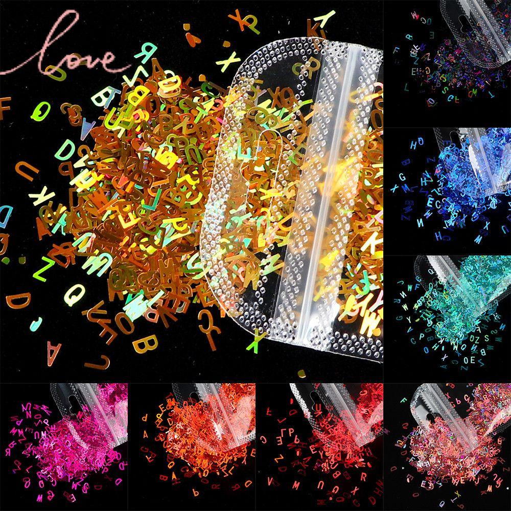 Hạt Kim Sa Chữ Siêu Mỏng Lấp Lánh Trang Trí Móng Nghệ Thuật