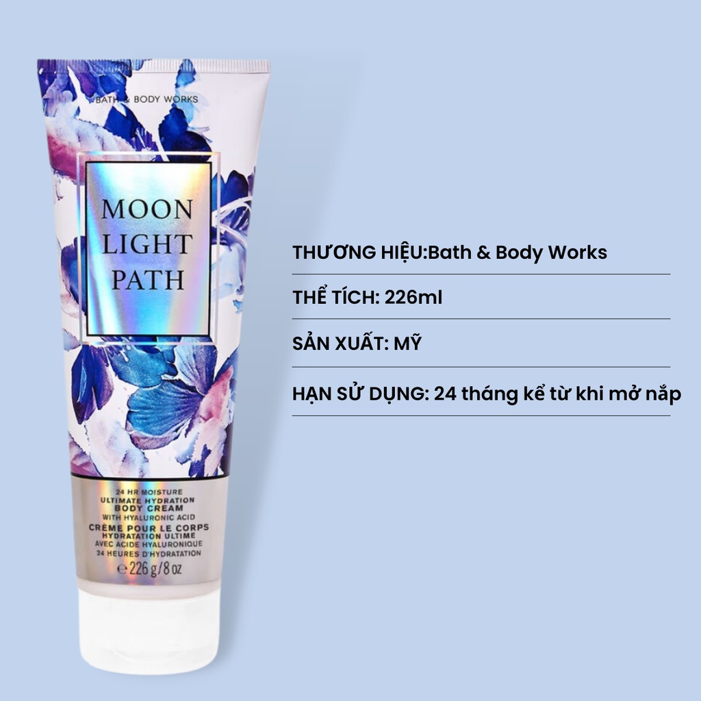 Kem Dưỡng Da Bath & Body Works Moonlight Patht Tăng Cường Độ Ẩm Chai 226ml