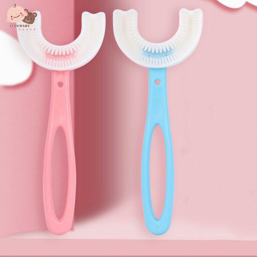 Bàn chải đánh răng hình chữ U bằng silicon cho bé 2-12 tuổi