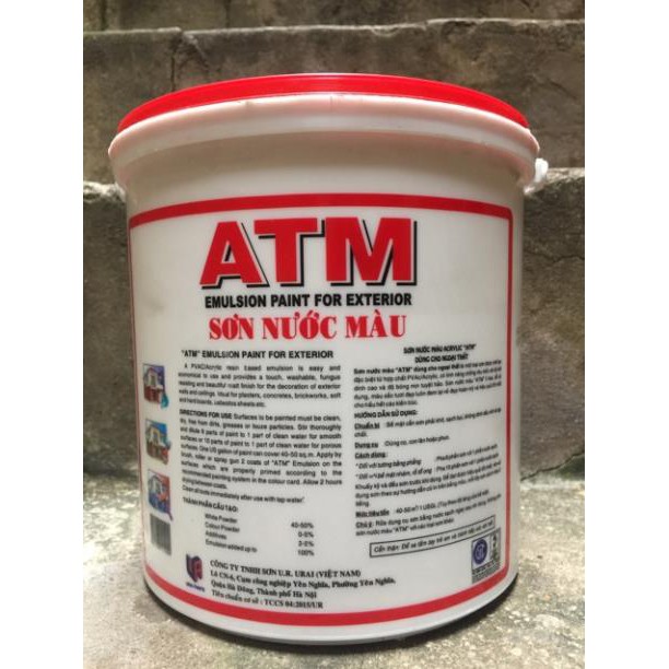 Sơn nước nội ngoại thất màu trắng ATM (3,5L) [Sơn chậu]