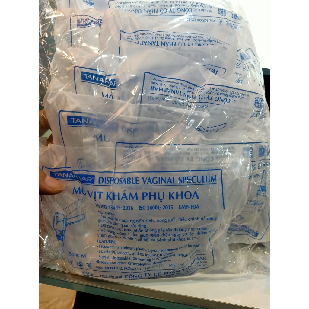 Mỏ vịt nhựa khám phụ khoa Tanaphar ( vỉ 1 cái)