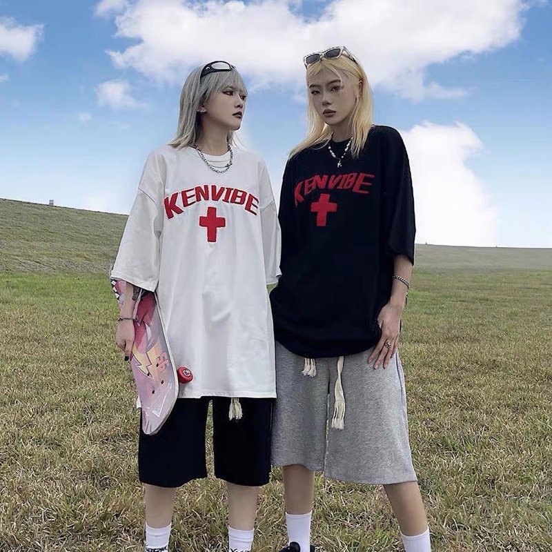 Áo thun tay lỡ nam nữ,in hình Ken thiết kế in nhung