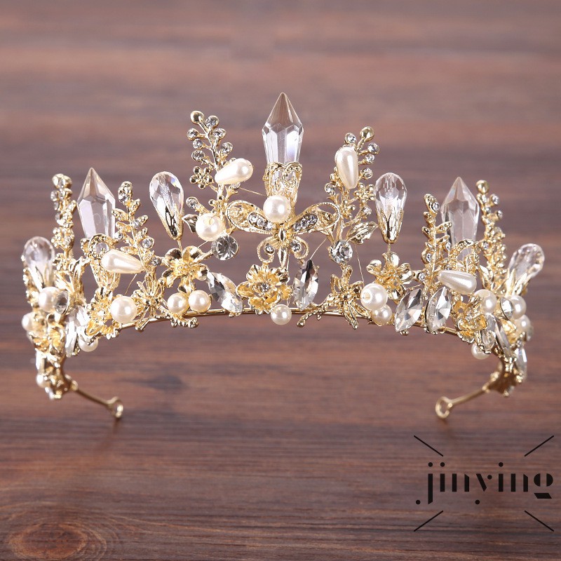 GETNOIVAS Vương miện cài tóc phong cách cổ điển cho cô dâu