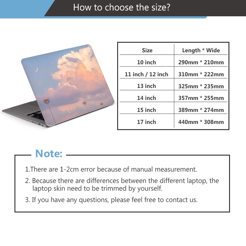 Miếng dán bảo vệ chống thấm nước và trầy xước cho laptop 11/12/13/14/15/16/17 inch
