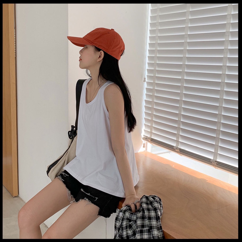 Áo thun ba lỗ from rộng BIGSIZE sát nách màu trắng / màu đen CRA049