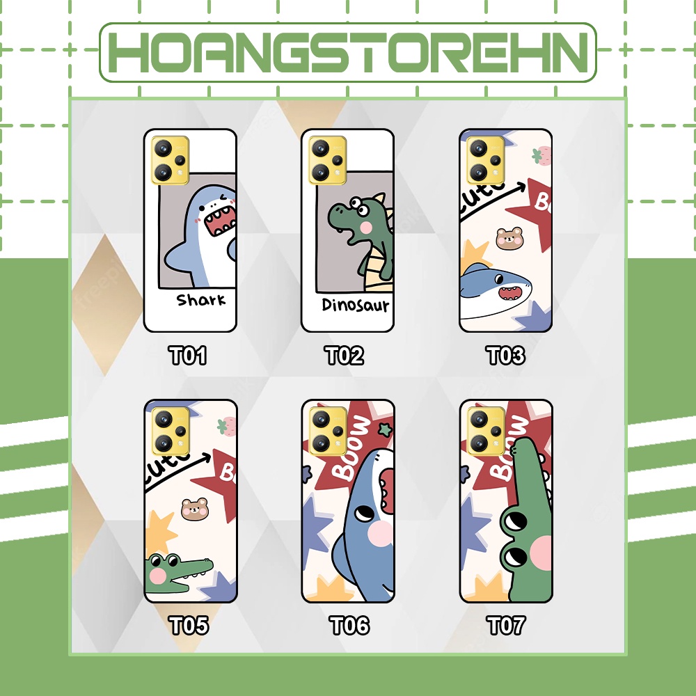 Ốp Realme 9 4G / 9i / 9 Pro in hình cá mập, khủng long dễ thương, cute (T01 - T06)
