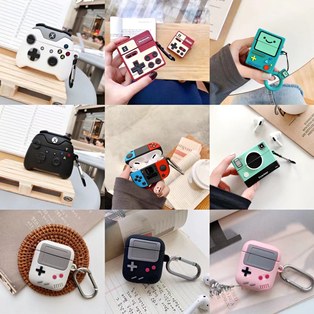 Vỏ Bảo Vệ Hộp Sạc Tai nghe không dây AirPods 1 2 pro 3 2021 gen3 Bằng Tpu Silicone Mềm Chống Rơi Hình Máy Chơi Game Cầm Tay