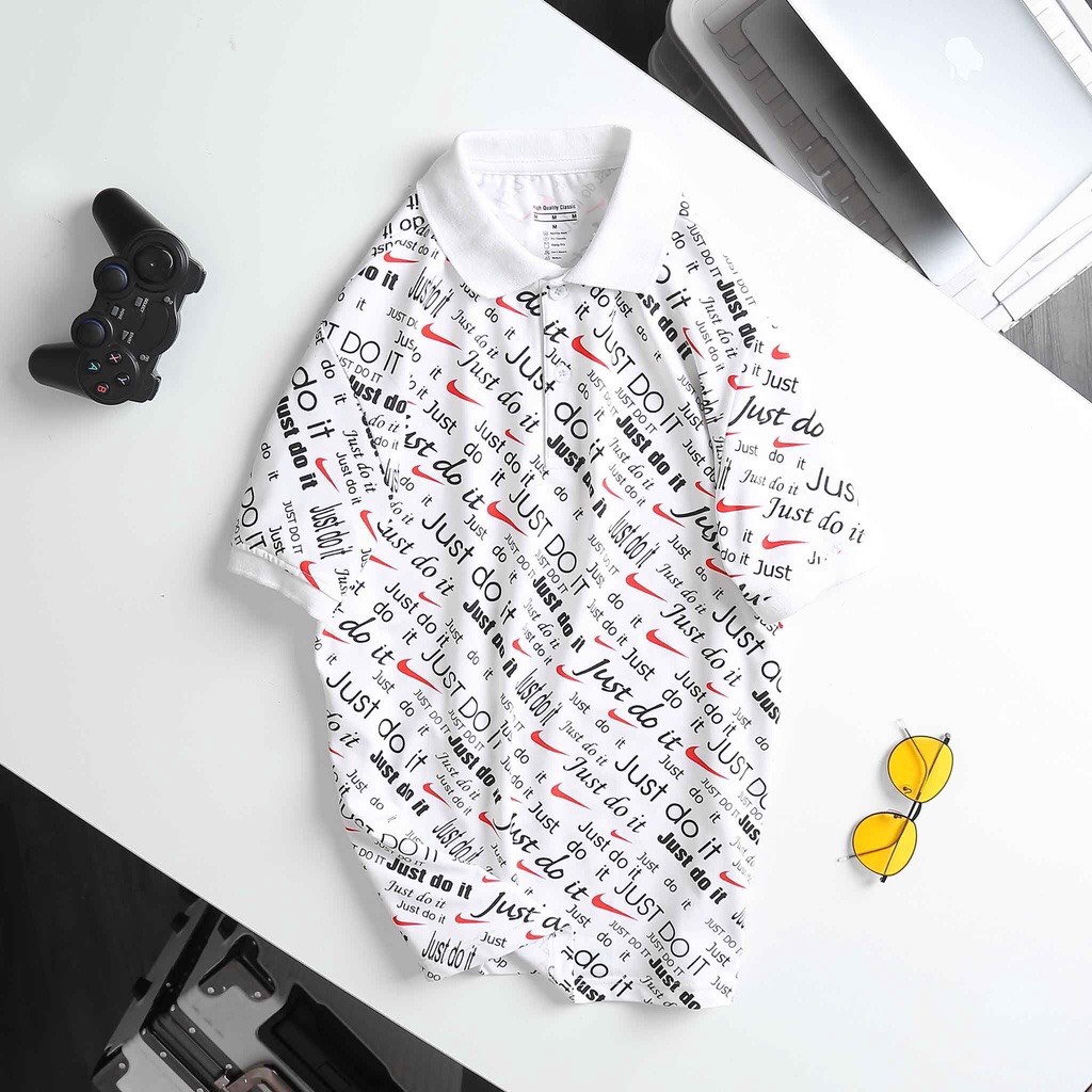 Áo thun polo nam Just Do It, cotton cá sấu poly, form big size từ 50 đến 95kg - THE BASIC
