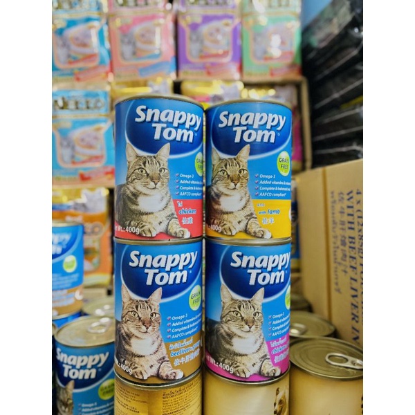 PATE SNAPPY TOM MỚI DÒNG REAT FISH, REAL MEAT LON 400GR CHO MÈO