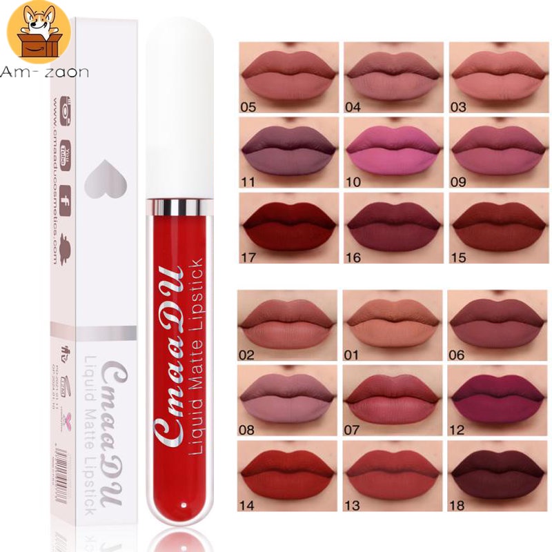 Son Môi Am-Za 18 Màu Nhung Lì Lâu Trôi Chống Thấm Nước Không Dính