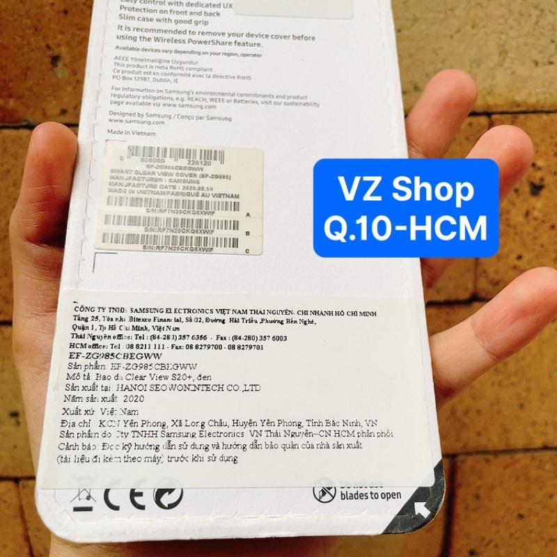 Chính hãng-Bao da Smart Clear View Cover cho điện thoại Samsung Galaxy S20+/ S20+ 5G