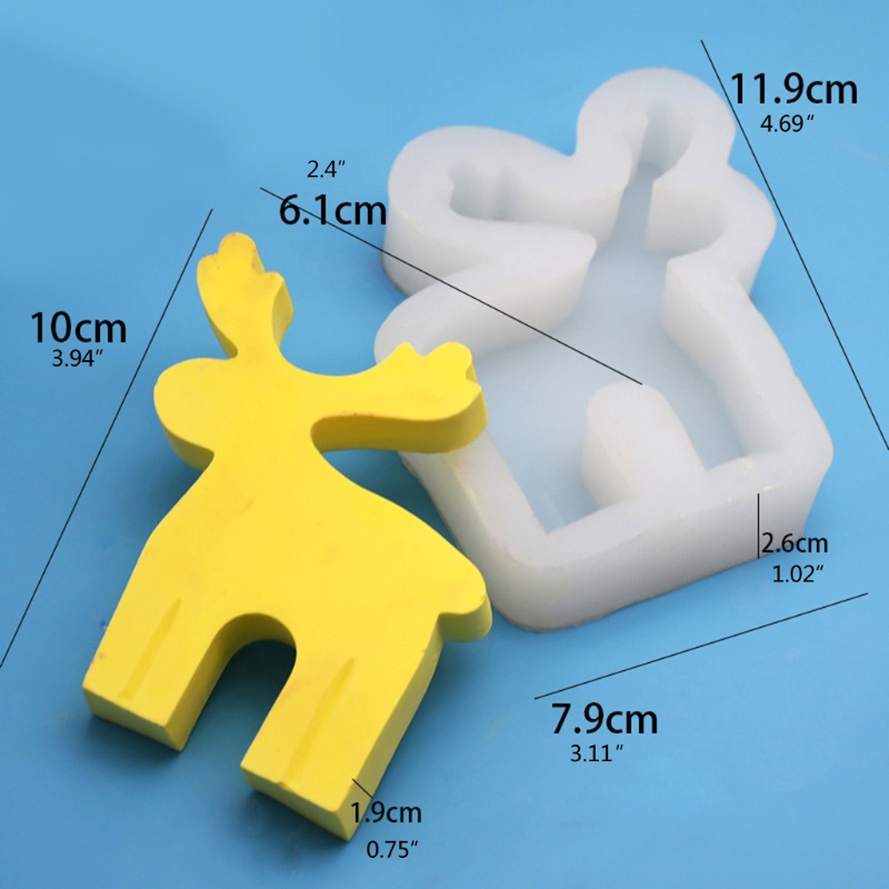 Khuôn Silicone Làm Đồ Trang Trí Giáng Sinh Hình Con Nai