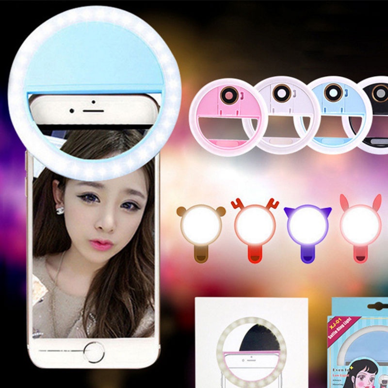 Đèn LED Tròn Kẹp Điện Thoại Di Động Hỗ Trợ Chụp Ảnh Selfie