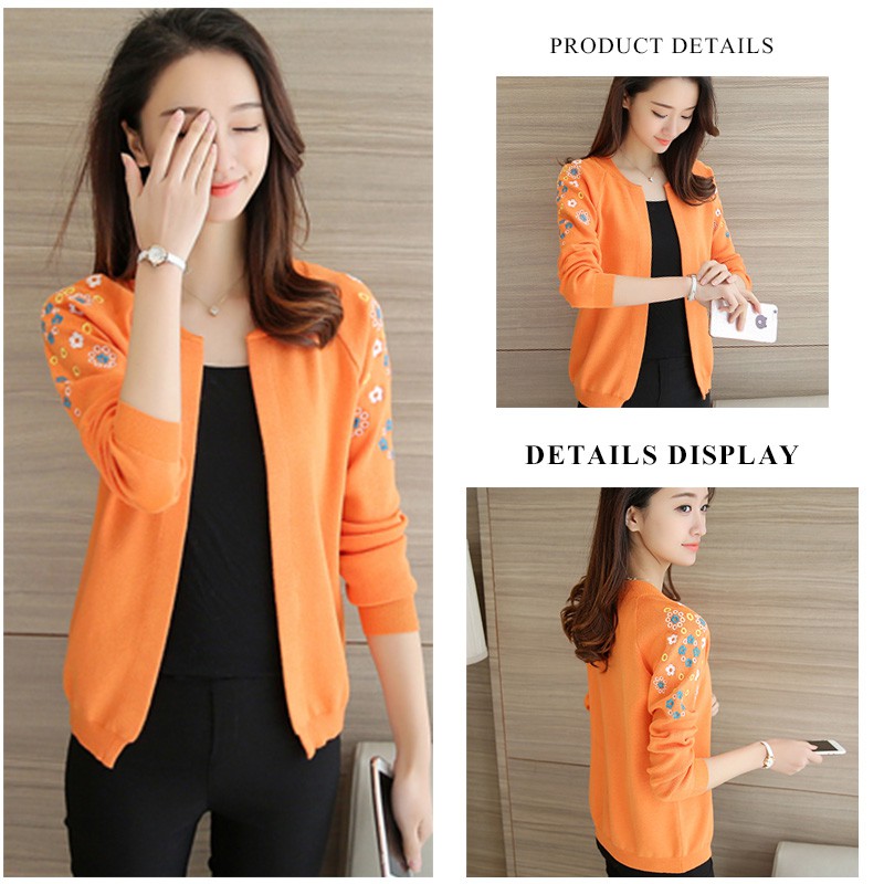 Áo Khoác Cardigan Thêu Hoa Phong Cách Hàn Quốc Thanh Lịch Dành Cho Nữ | BigBuy360 - bigbuy360.vn