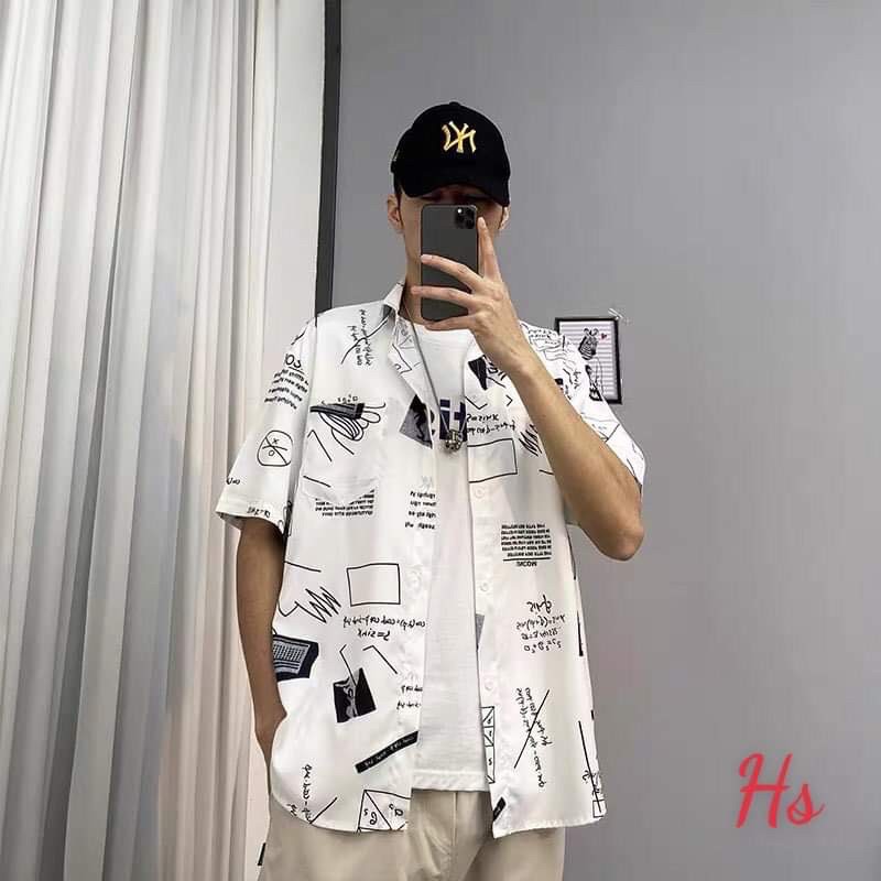 [ Mã WASTAPR giảm 10K đơn 50K] HSU1 Áo sơ mi chữ kí ngắn tay