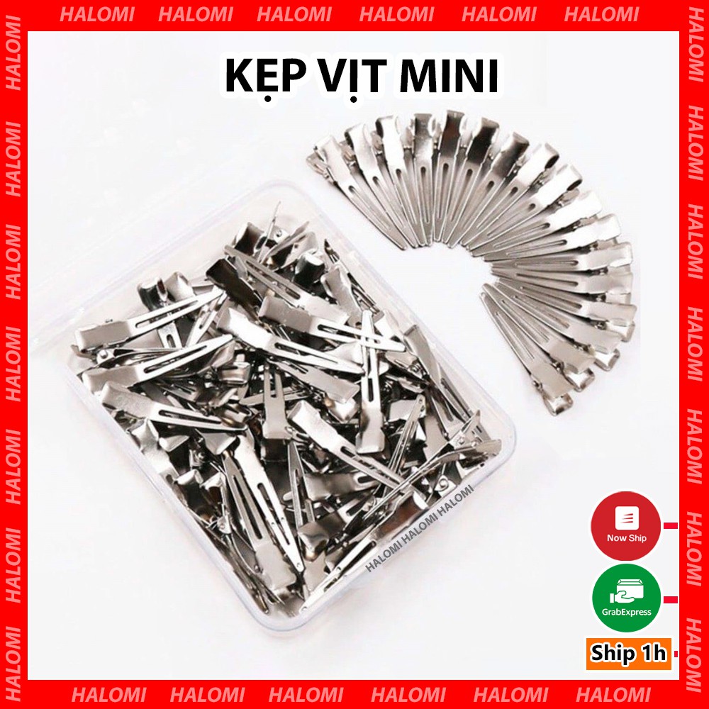 Kẹp Sóng Nước Mini Kẹp Mỏ Vịt 50 Chiếc Làm Tóc Bằng Thép chống gỉ tặng hộp nhựa chứa kẹp