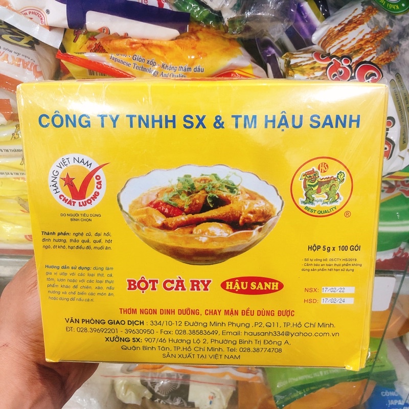 Bột Cari HẬU SANH CHÍNH HÃNG (100 gói x 5g)