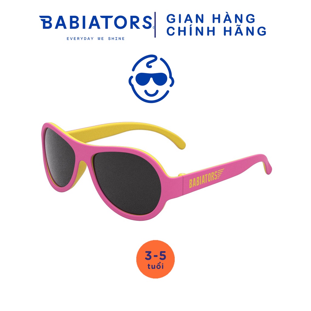 Kính chống tia cực tím phi công hai màu Babiators - Pink Lemonade, cho bé 3-5 tuổi