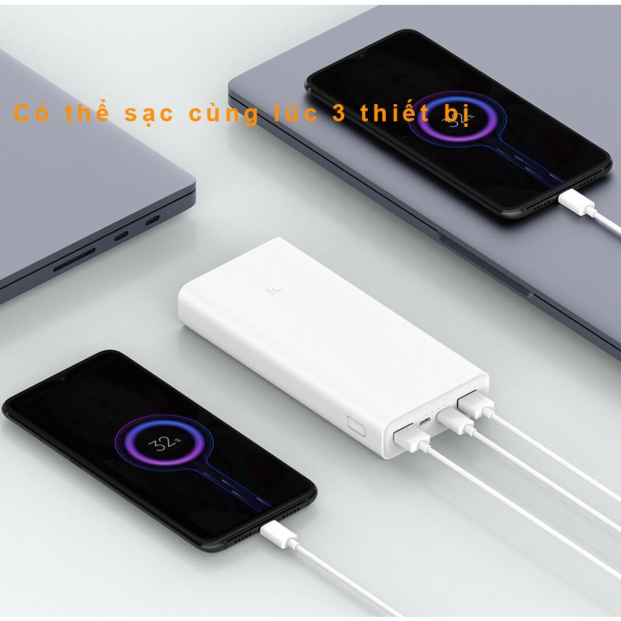 Sạc Dự Phòng 20000mAh Xiaomi gen 3 20000mAh Xạc Dự Phòng Pin Dự Phòng 10000mAh 18W Fast Charge Power Bank Chính Hãng