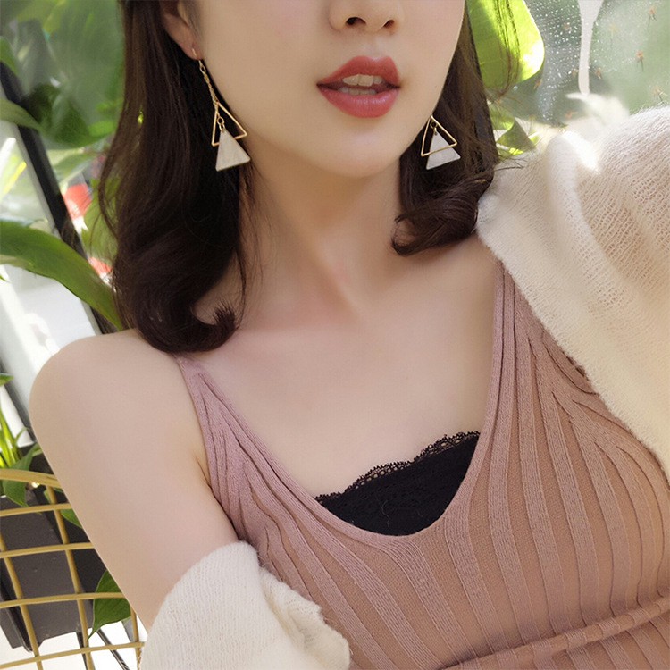 SUXI Hoa tai kiểu dáng tam giác thời trang phong cách Hàn Quốc cho nữ