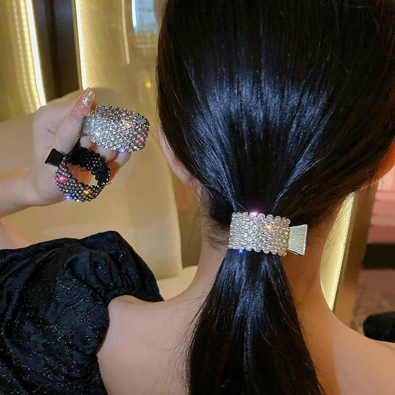 Kẹp tóc đính đá thời trang cố định tóc đuôi ngựa phong cách trẻ trung cho nữ