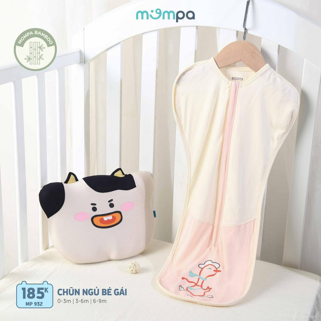 Nhộng chũn Mompa khóa 2 chiều ngủ ngon chống giật mình 0-9 tháng sợi tre mềm co giãn dễ mặc thay bỉm 931 - 932 - 936