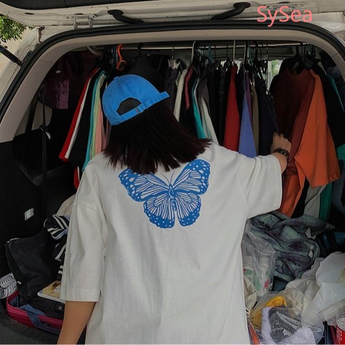 Áo Thun In Hình Bướm Thời Trang Mùa Hè Dành Cho Nữ