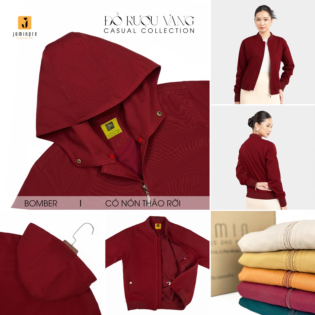 Jamin Premium - Áo Khoác Cao Cấp Có nón, áo khoác cặp, chất kaki thun không xổ lông 2 Lớp,chống nắng, chống tia UV JBC18