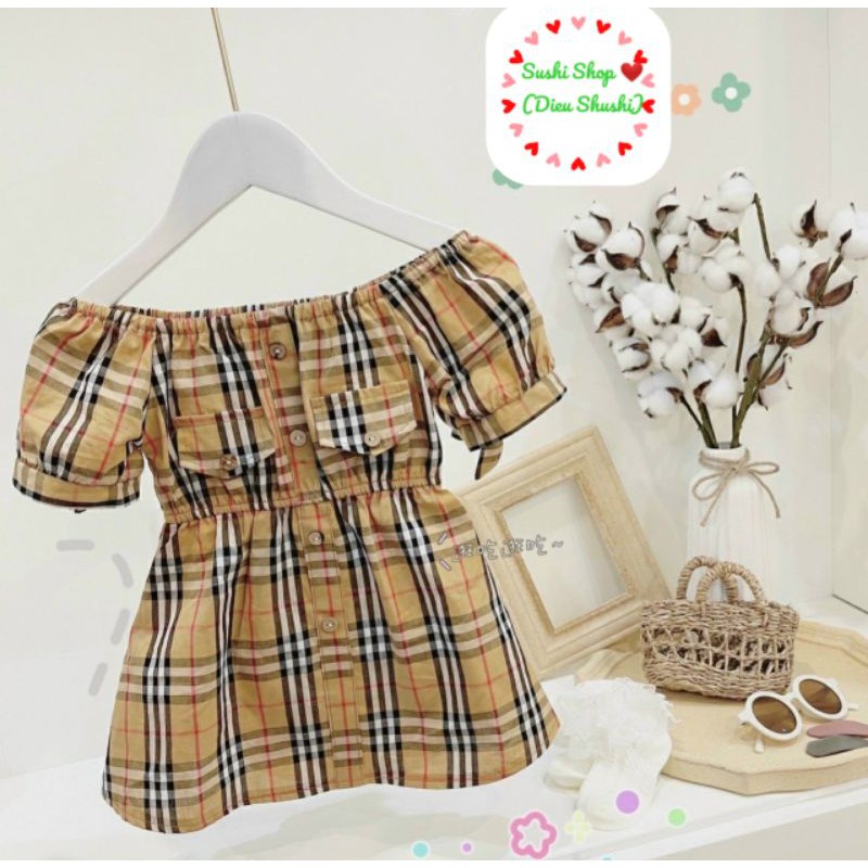 váy buberry túi hộp bé gái (5- 15kg)