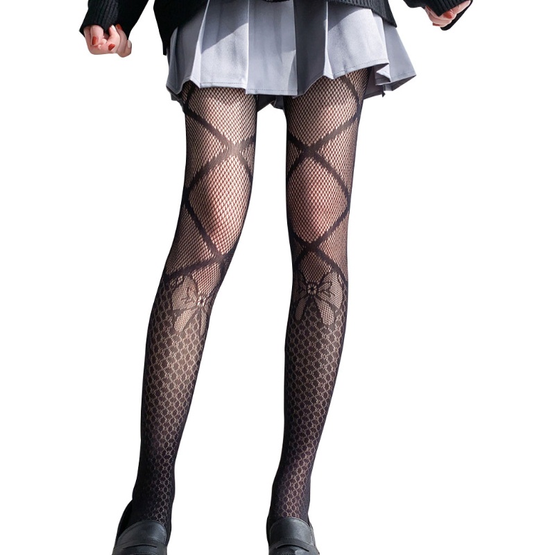 Quần vớ lưới lưng cao hoạ tiết da báo dành cho nữ