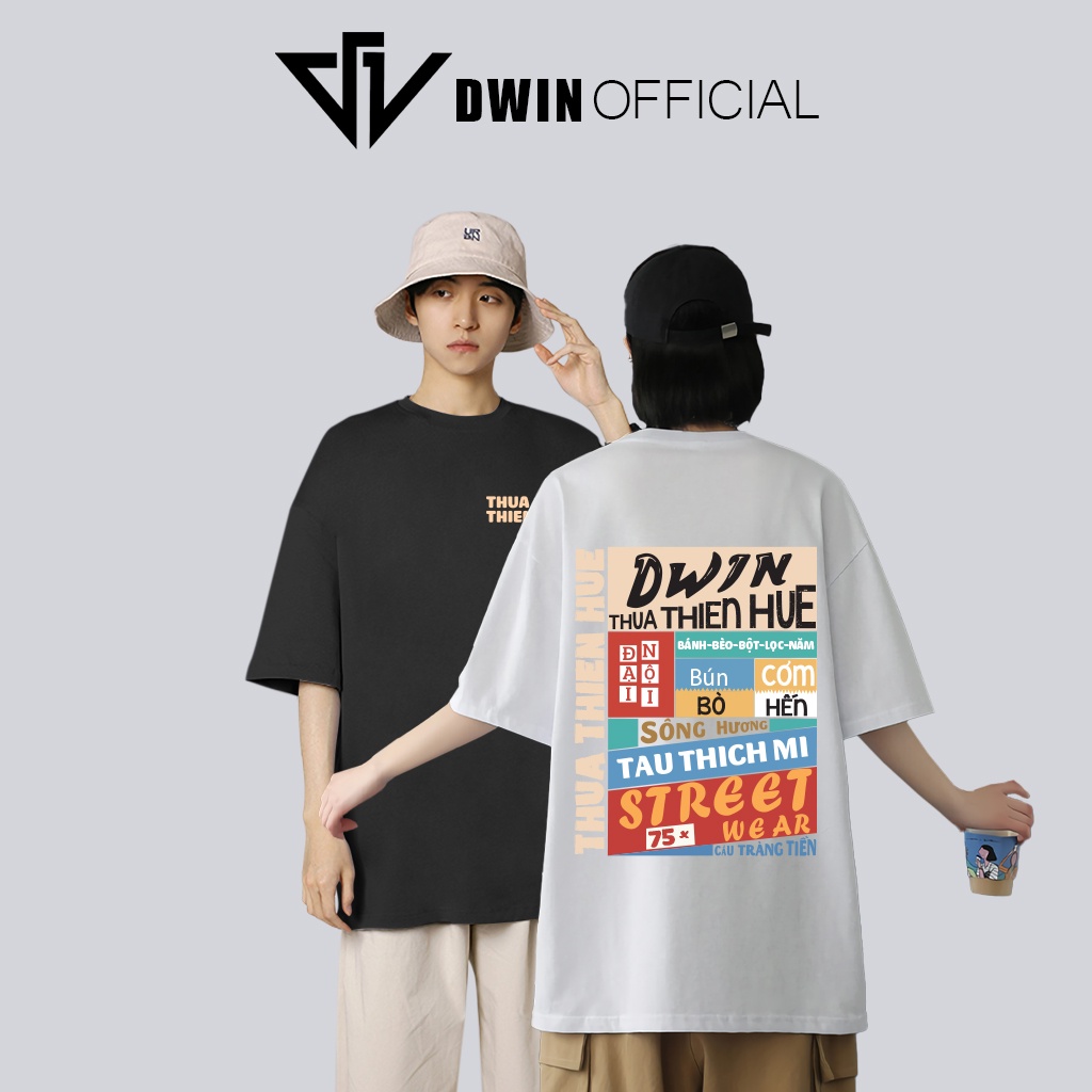 Áo thun unisex Thừa Thiên Huế thời trang DWin basic tee phông trơn nam nữ tay lỡ oversize form rộng