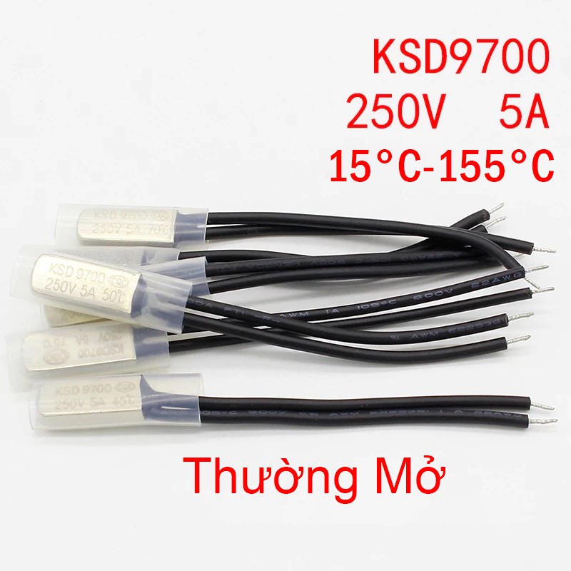 Cầu Chì Nhiệt KSD9700 Relay nhiệt 5A 250VAC (Thường đóng-Thường mở)