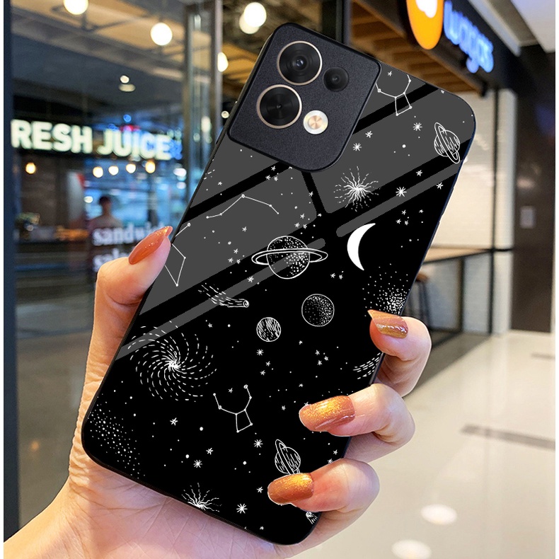 Ốp Lưng OPPO RENO 8 4G, RENO 8 5G, RENO 8Z 5G Ốp kính bóng cao cấp Phi Hành Gia