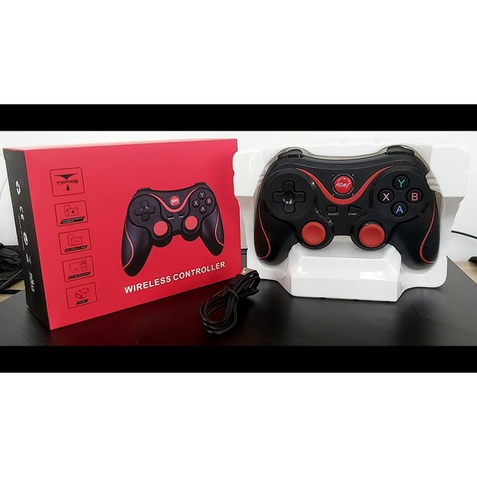 Tay Cầm Chơi Game Bluetooth Terios T3 Kèm Giá Đỡ Điện Thoại Cho Smartphone, PC, Laptop, Android, IOS, Windows