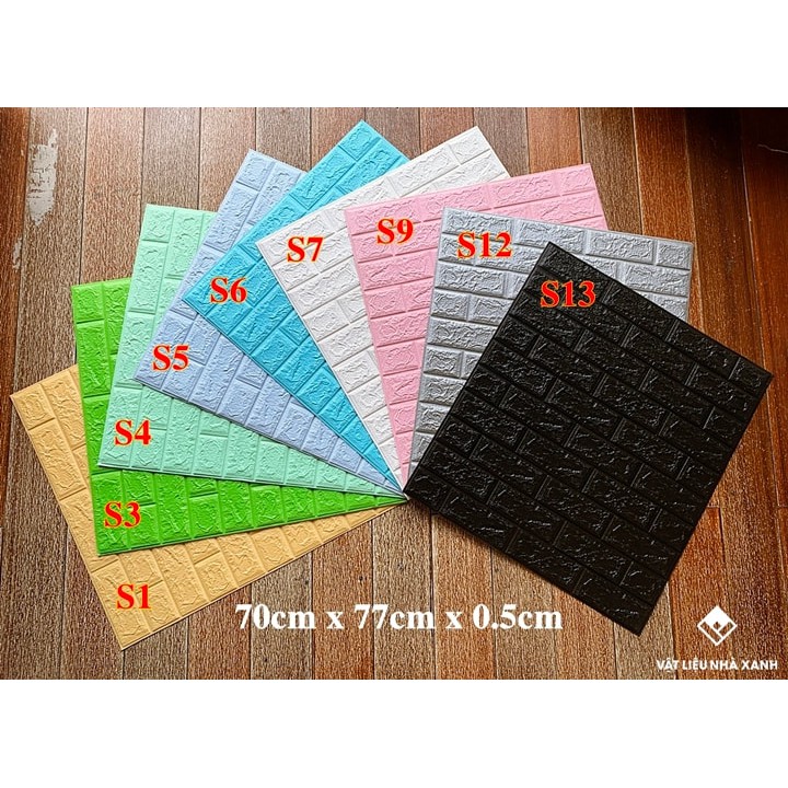 Xốp dán tường 3d vân gạch thẻ khổ 70x77cm dày 5mm cao cấ