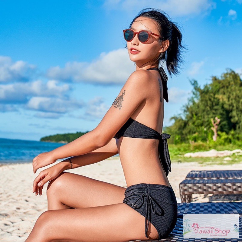 Set bikini 3 mảnh khăn voan ánh nhũ cao cấp | BigBuy360 - bigbuy360.vn