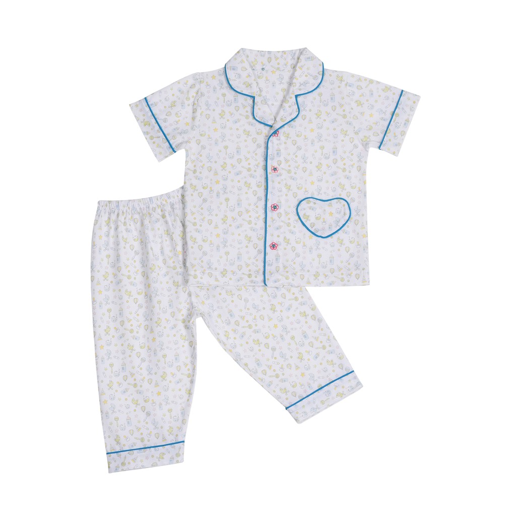 Bộ pyjamas tay ngắn bé gái 1149- HELLO BB