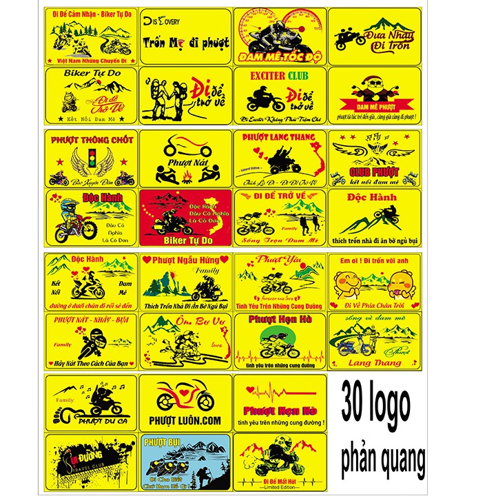 30 logo phượt phản quang tổ ong ánh