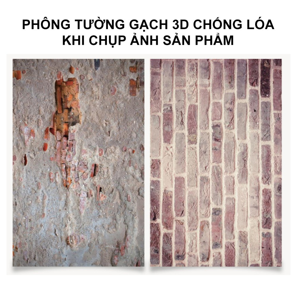 Phông tường gạch 2 mặt - phông nền 3D chụp ảnh sản phẩm size 57x87cm