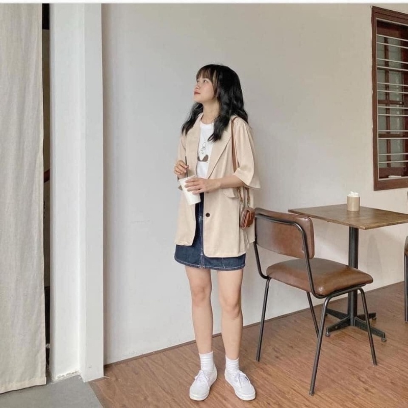Blazer Ngắn Tay-Blazer cộc tay nữ Phong Cách Ulzzang CỎ STORE BL01
