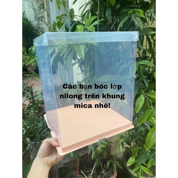 Hộp mica trong đựng bánh gato 6-8-10 inch 1-2-3 tầng (không kèm ruy băng)