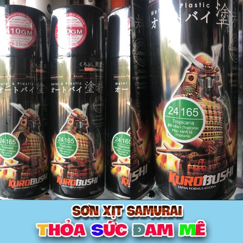 Chai sơn màu xanh lá Tropicana 165 Samurai .