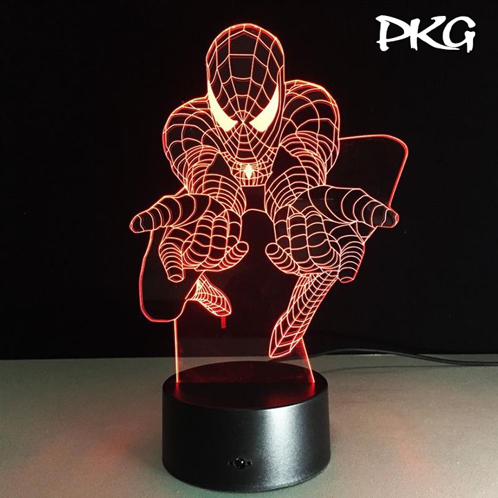 Đèn Ngủ Led 3D Người Nhện Spider Man Quà Tặng Siêu Phẩm nháy sáng 16 màu