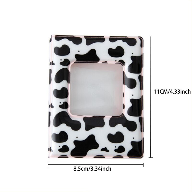 Album Ảnh 32 Ngăn 3 inch Màu Trắng Đen Hình Bò Và Ngôi Sao KPOP Giá Đỡ