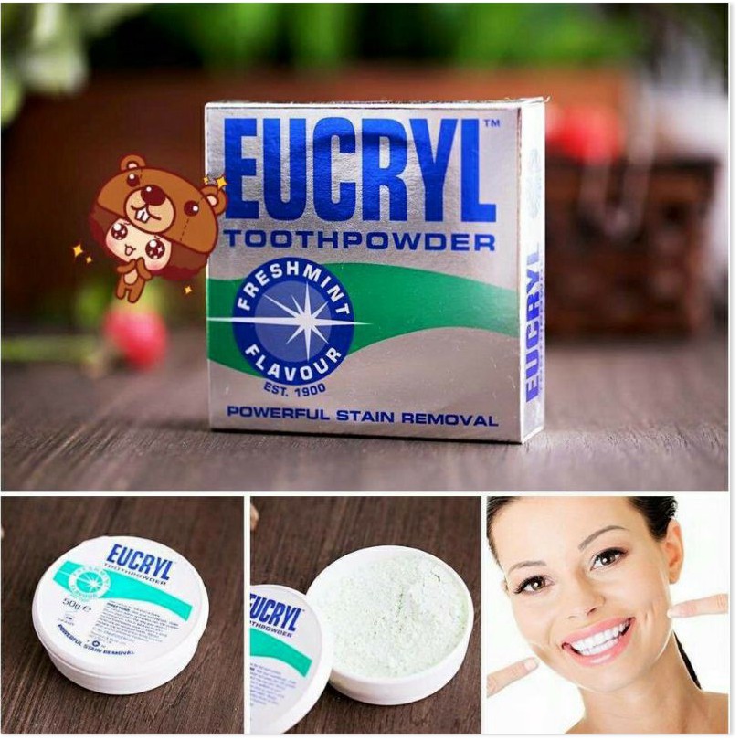 Bột Tẩy Trắng Răng Eucryl Toothpowder Powerful Stain Removal 50g