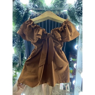 [BigSize 65-90kg]Áo trễ vai thắt dây